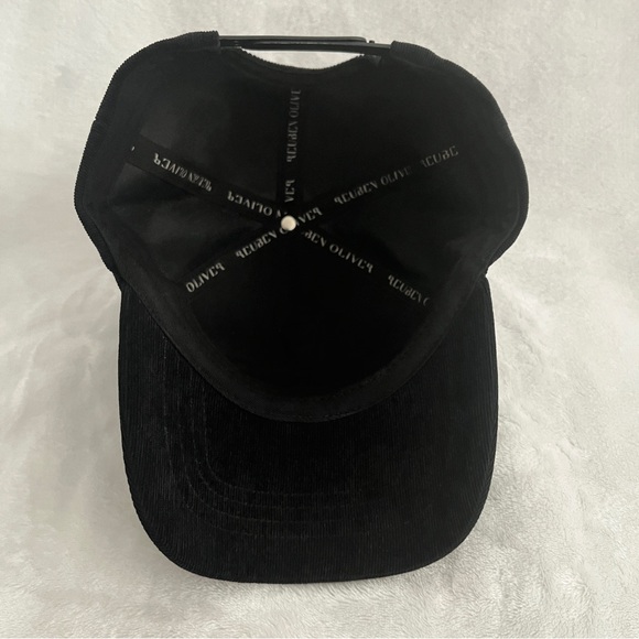 REUBEN OLIVER Corduroy Snap Back Hat Black Unisex - Picture 7 of 10